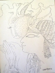 gudiashvili-girl with cranes